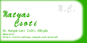 matyas csoti business card